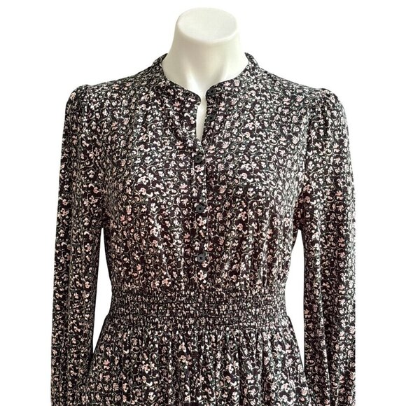 Boden Smocked Jersey Shirt Dress, Floral Pattern Women's Size 10R - Picture 3 of 11